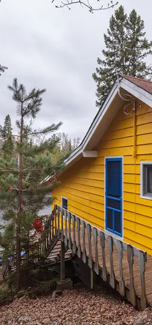 Rockwood--Rockwood Lodge and Outfitters 18 cabin 9 yellow cabin lakeside poplar lake rockwood bwca