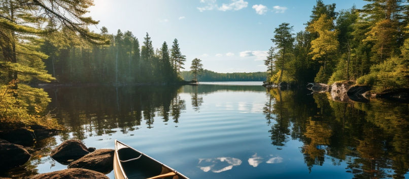 Exploring the boundary waters in a canoe, surrounded by the beauty of the forest and the calm of the water. #nature #forest #water #landscape