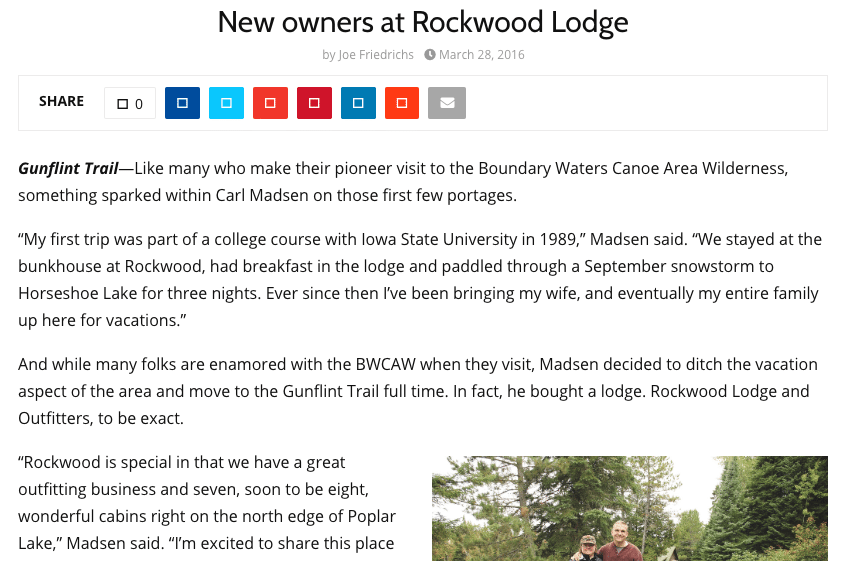 About Rockwood - article in the Northern Wilds