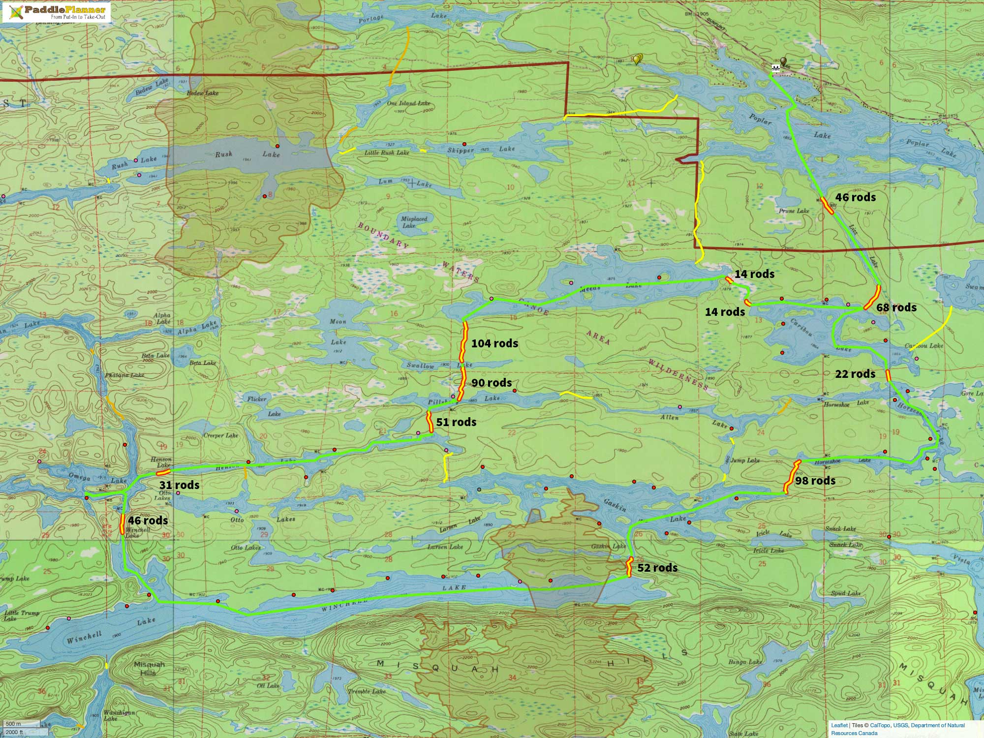 Rockwood canoe route Poplar Winchell