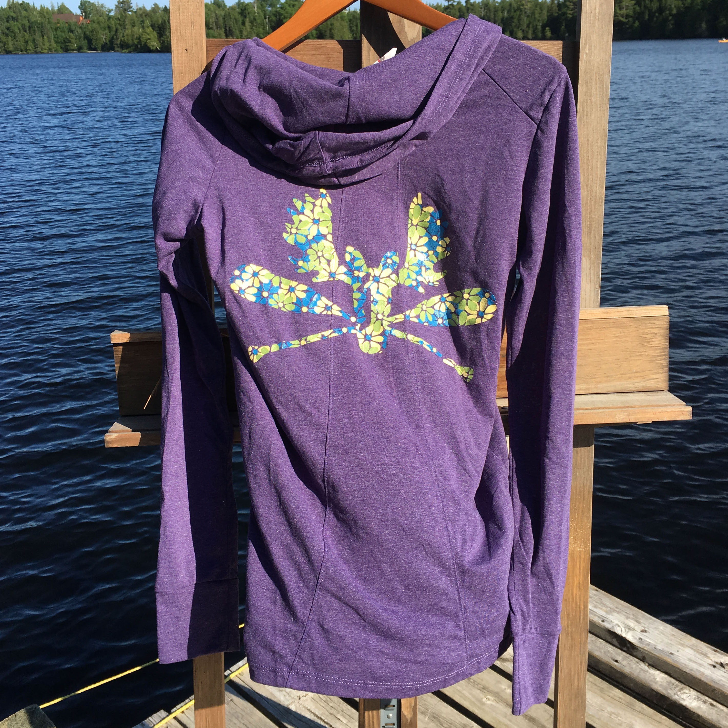 Hoodie T-shirt flower purple