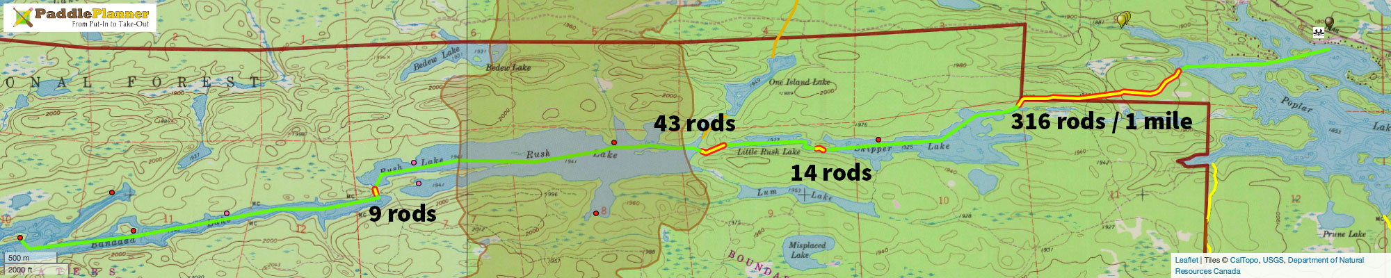 Rockwood Canoe Route Skipper to Banadad
