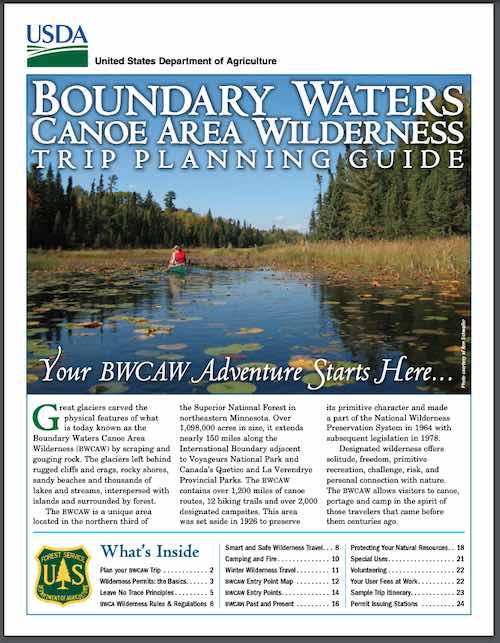 Canoe camping in the Boundary Waters. Guide from the USFS